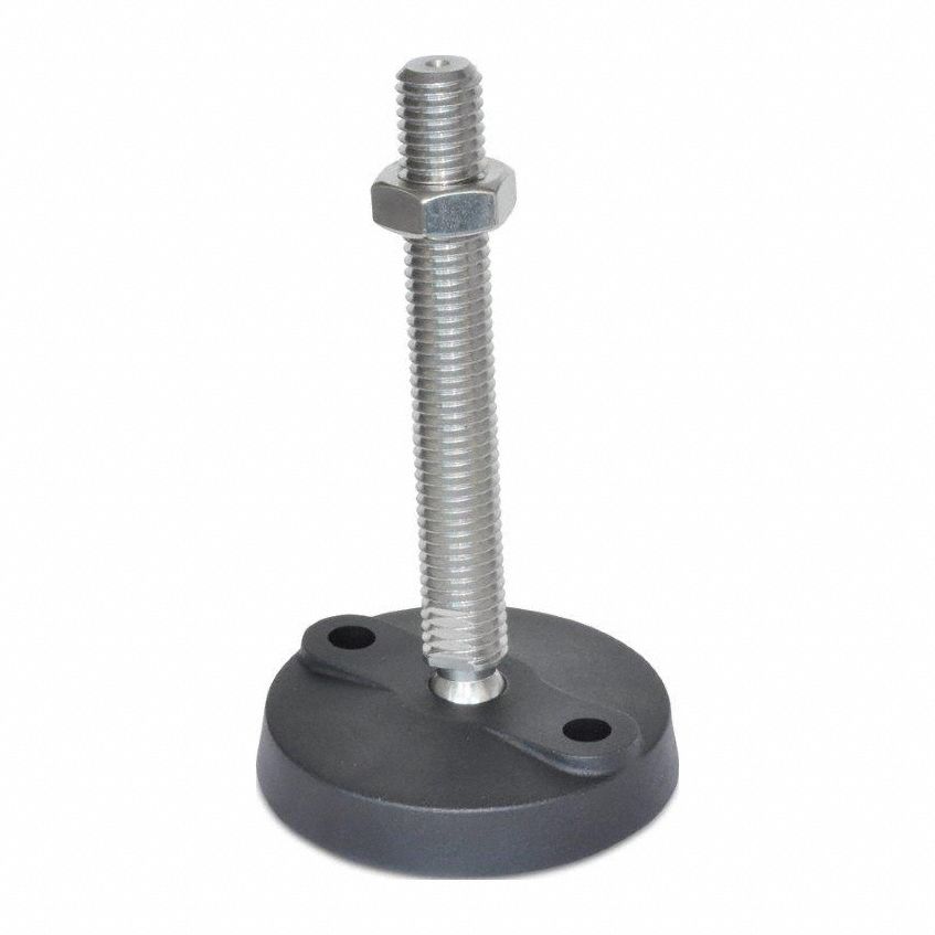 Male-End Leveling Mount: Swiveling Stud, 1"-8 Thread Size, 4.33 in, 2, 700 lbf Capacity
