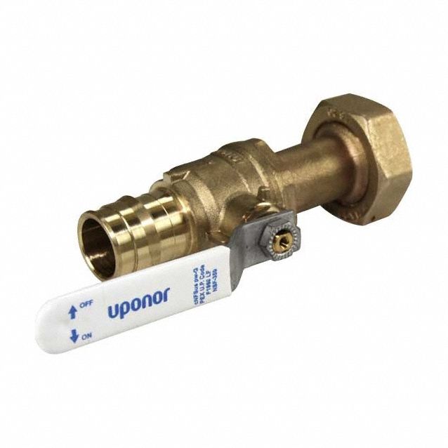 Manual Two-Way Ball Valve: 3/4 in, Brass, Straight, PEX x NPSM, 250 psi Max. Pressure (CWP)