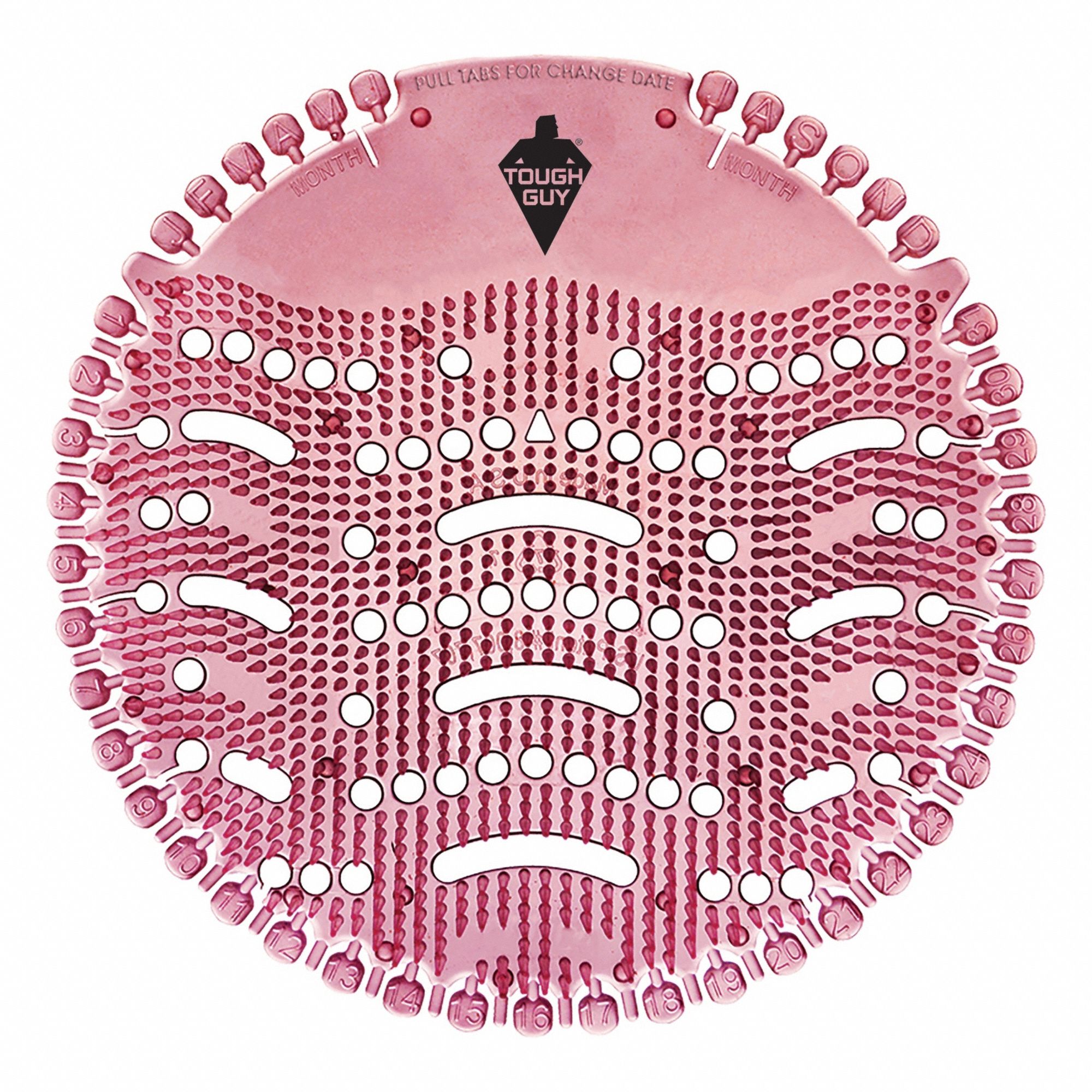 Urinal Screen: Non-Para, Round, 52 g Container Size, Pink, Spiced Apple, Wave 1.5, 10 PK