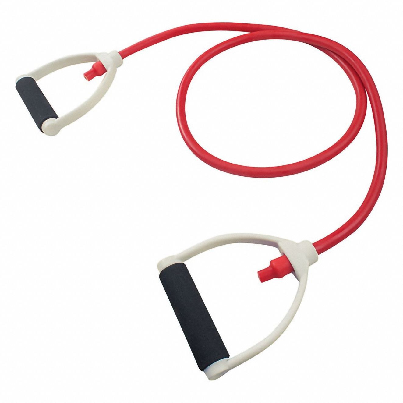 Exercise Resistance Band: Red, 60 lb Resist Wt Equivalent, 12 in Overall Lg, Elastic