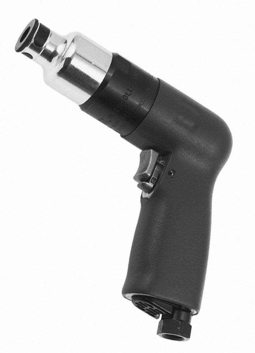 INGERSOLL RAND Air Screwdriver: 1/4 in, Heavy Duty, 2,500 RPM, Trigger, Variable Speed, Positive (MPN 41PP25TSQ4). Key specifications — attr1320791: 1/4 in; attr1320794: Trigger; attr1320795: Yes; attr1320833: INGERSOLL RAND.