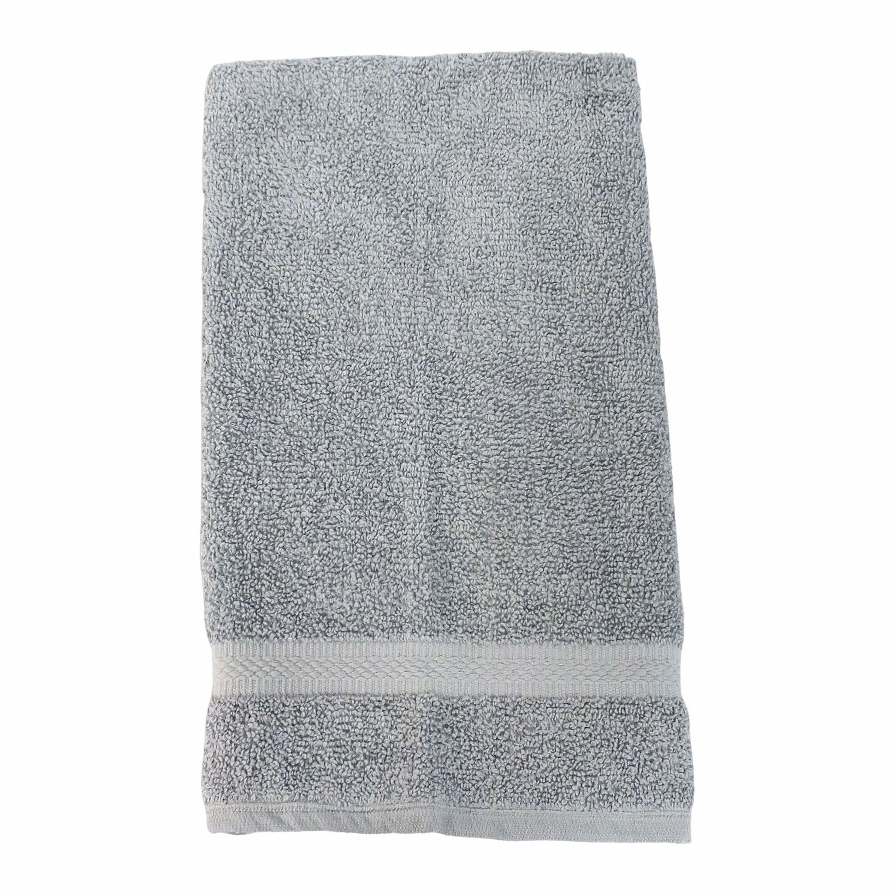 Hand Towel: Gray, 28 in Overall Lg, 16 in Overall Wd, 3-1/2 lb/dozen, 100% Cotton Material