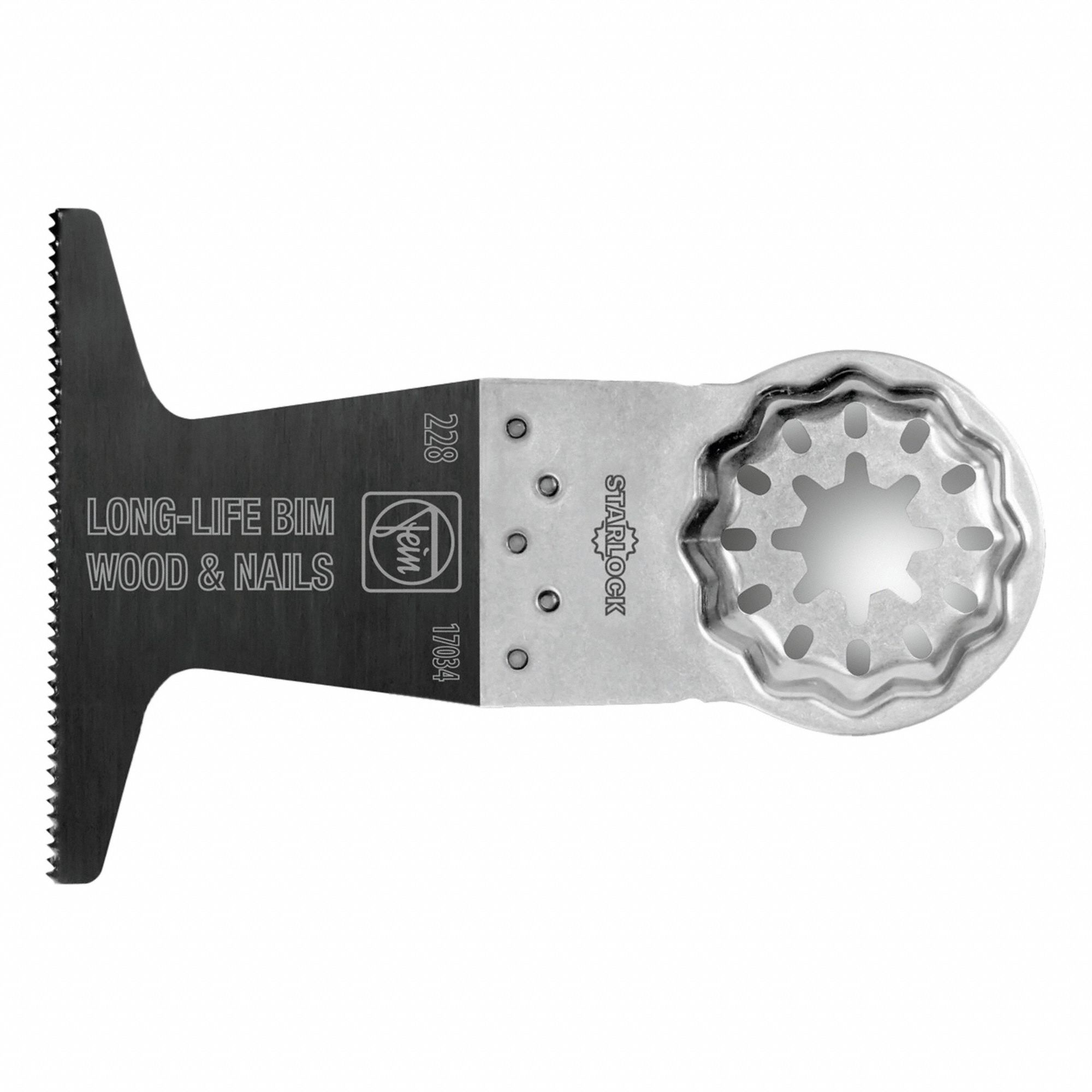 Oscillating Tool Blade: 2 1/2 in Blade Wd, 2 in Overall Lg, Long Straight Cut, Bi-Metal, 10 PK