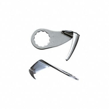 Oscillating Tool Blade: 3/8 in Blade Wd, 1 1/2 in Overall Lg, Hooked Cutting, Glass, 2 PK