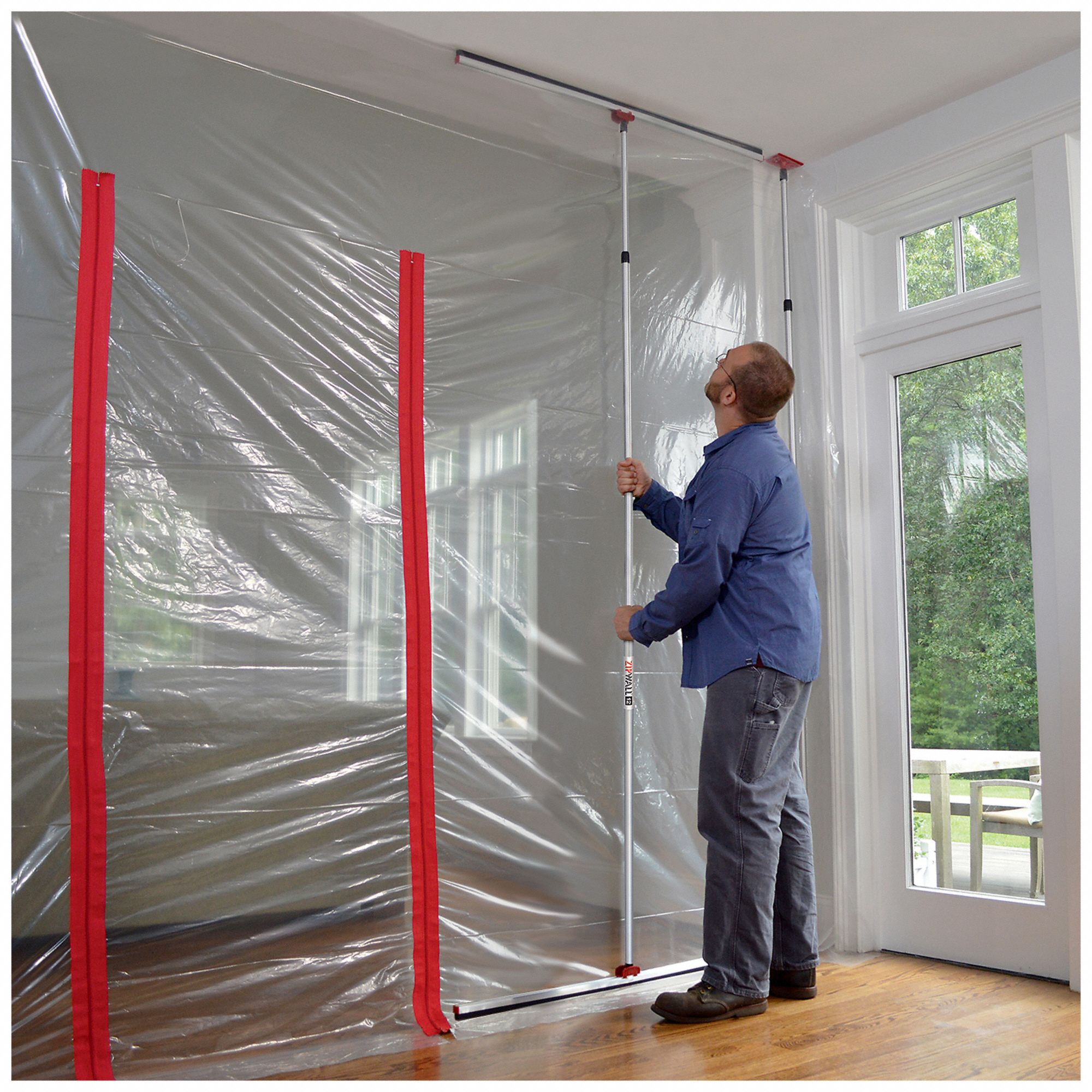 ZIPWALL Dust Barrier HD Adhesive Zipper Zipper, 3 in Wd, 7 ft Lg, 11