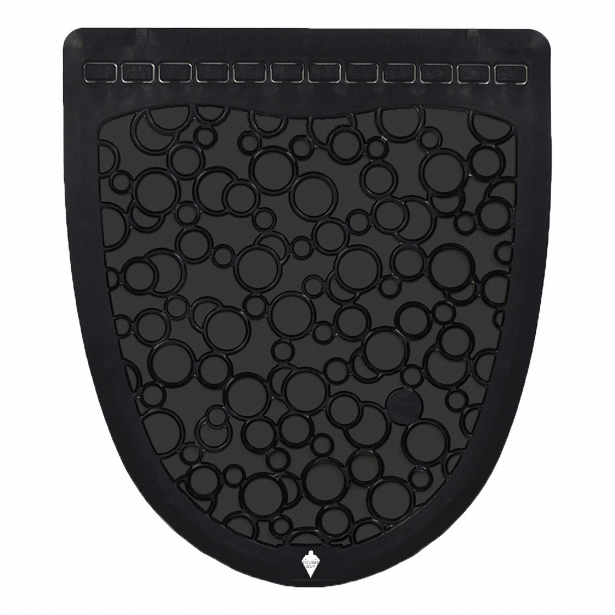 Urinal Floor Mat: 1/4 in Mat Thick, 20 1/4 in Lg, 17 1/2 in Wd, Black, Unscented, 6 PK