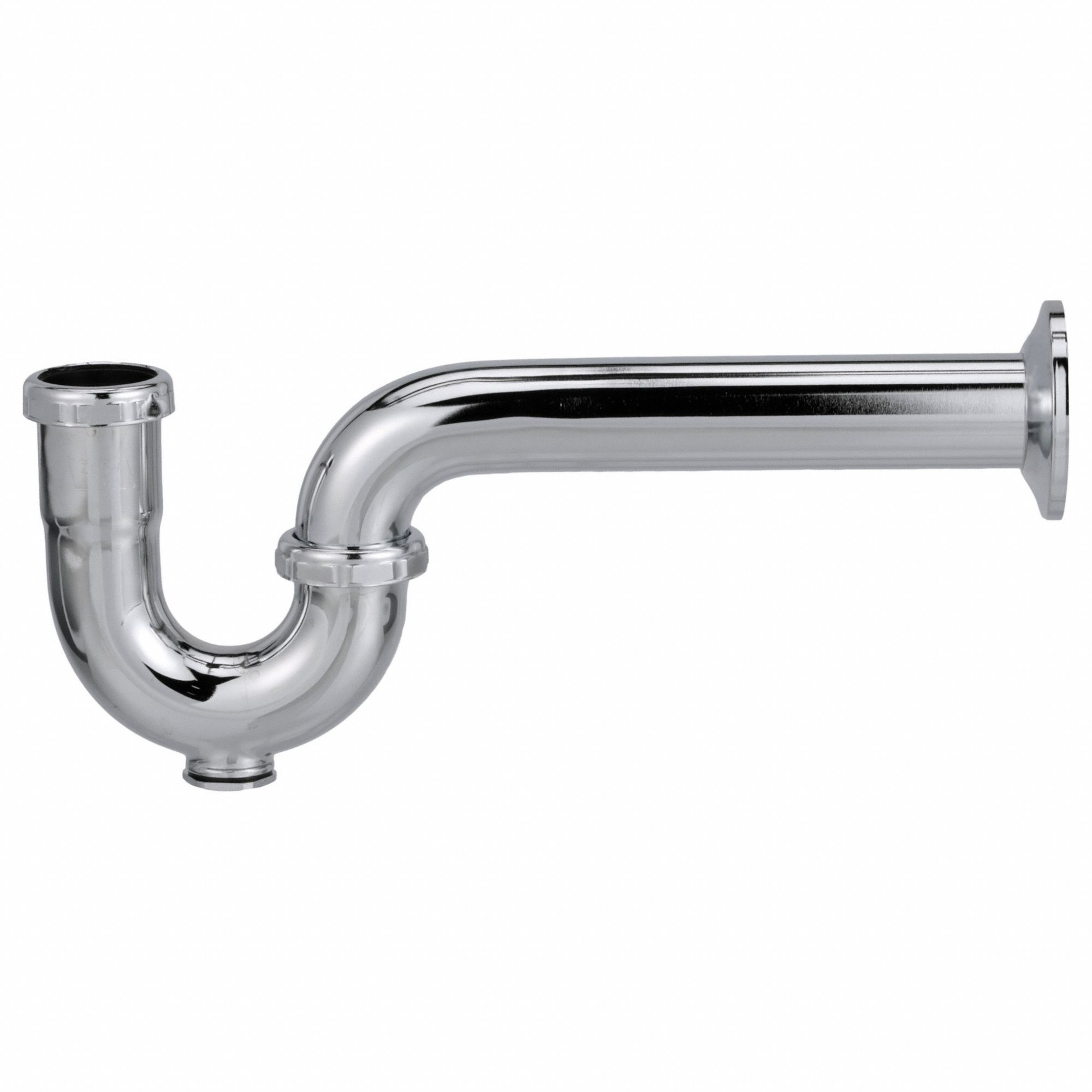 Trap: Brass, Chrome, Silver, 1 1/2 in Nominal Pipe Size, 12 1/2 in Overall Lg, Compression