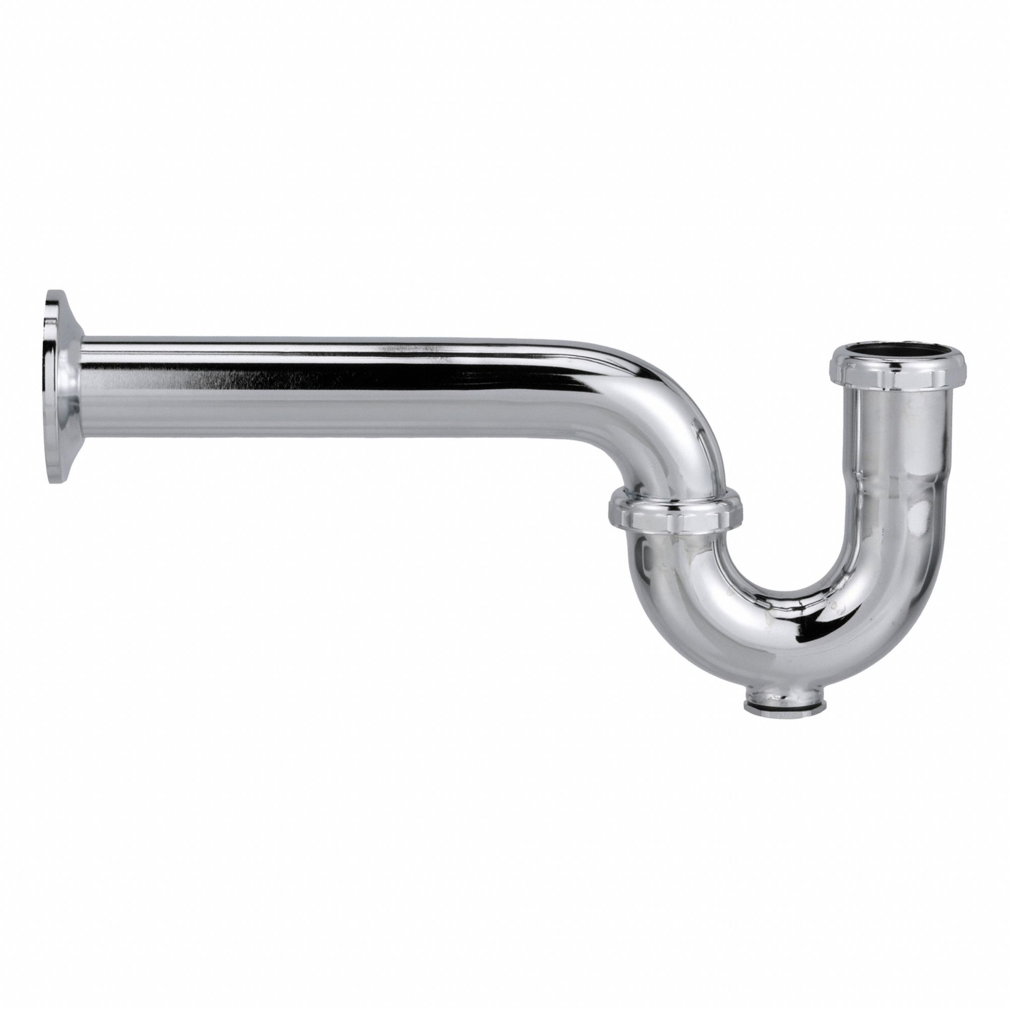ZURN Trap: Brass, Chrome-Plated, Silver, 1 1/2 in Nominal Pipe Size, 12 1/2 in Overall Lg (MPN ZR371-PC). Key specifications — Finish: Chrome-Plated; Includes: Nuts; Includes Cleanout: Yes; Brand: ZURN.